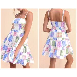 Lilly Pulitzer Alision Patchwork Fit and Flare Dress Size 2